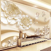 custom photo wallpaper 3d stereo jewelry butterfly flowers murals living room tv sofa background wall cloth waterproof wallpaper