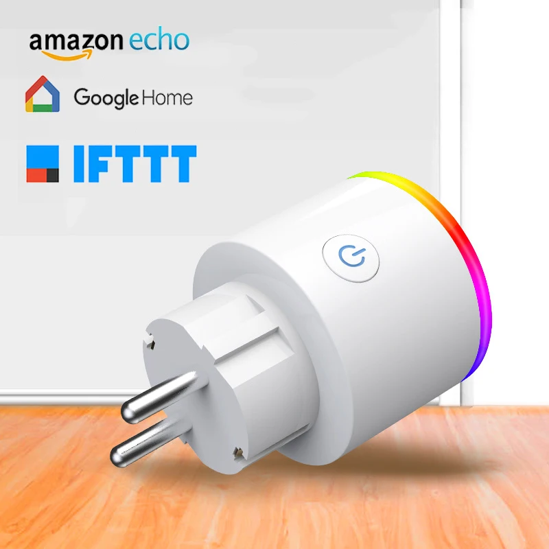 Великобритании США ЕС Разъем Smart Plug со светодиодной подсветкой Google дома и Alexa