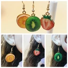 Милые украшения для кукол, серьги с фруктами, 1 пара