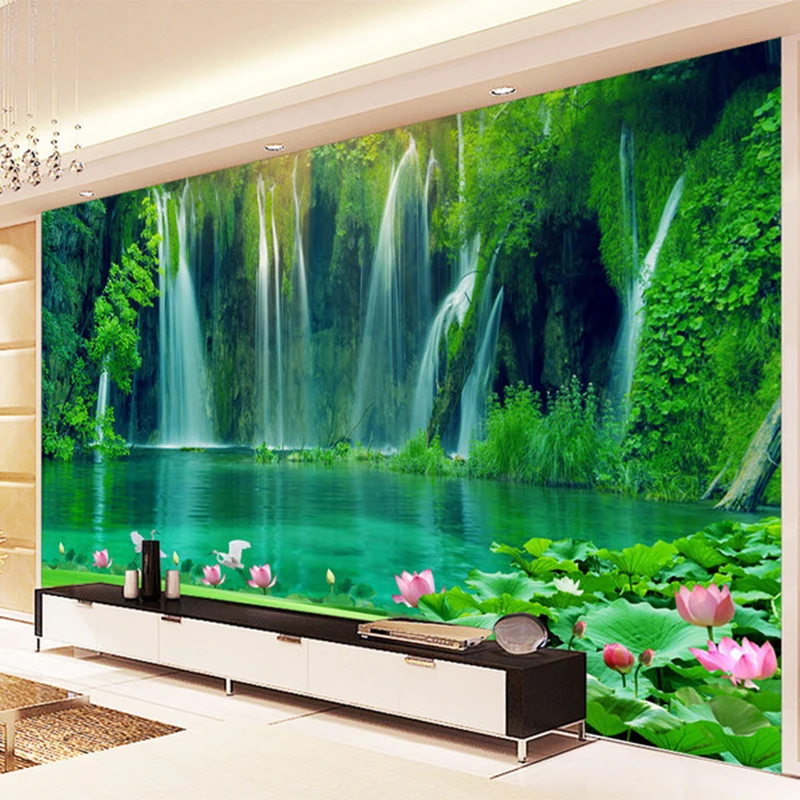 Настенные 3d-обои в китайском стиле с изображением водопада проточной воды |