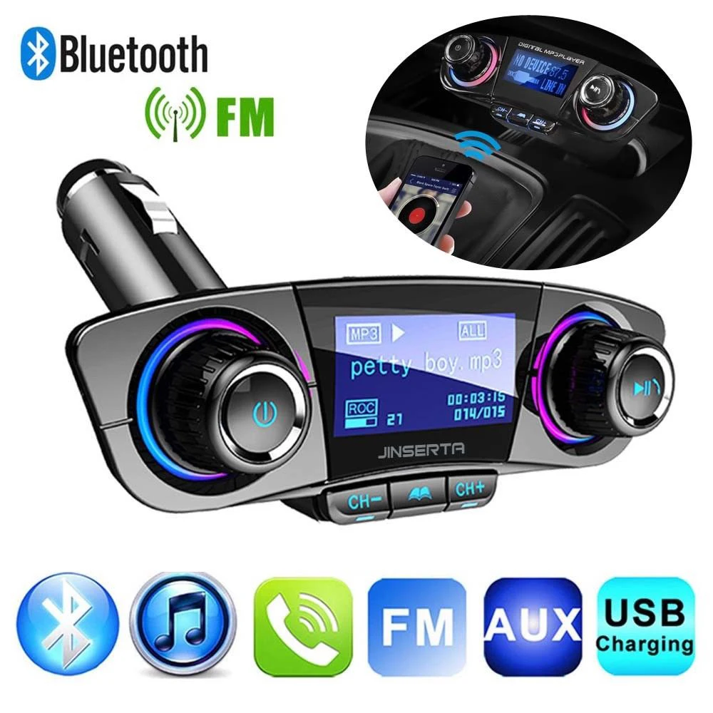 1 шт. Зарядное устройство USB беспроводной автомобильный Bluetooth FM передатчик MP3
