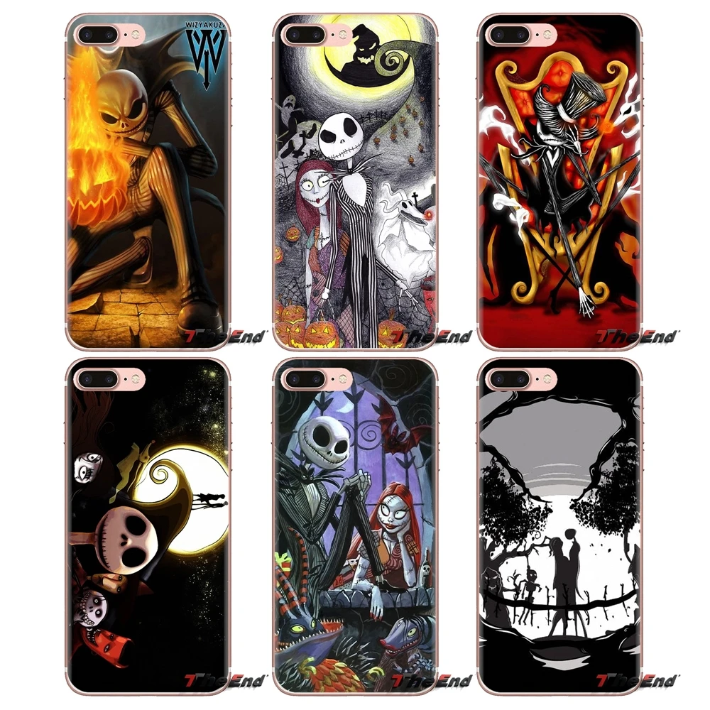For LG G3 G4 Mini G5 G6 G7 Q6 Q7 Q8 Q9 V10 V20 V30 X Power 2 3 K10 K4 K8 2017 TPU Bag Case Nightmare Before Christmas Jack Sally |