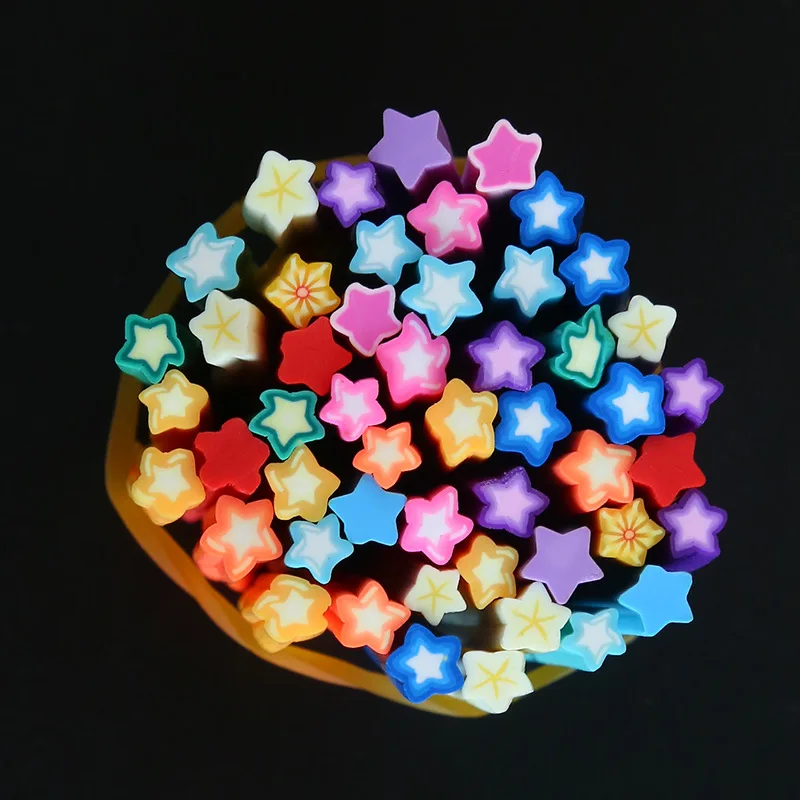 Pentagram-50pcs LF 50 шт. 3D ногти искусство советы Fimo цветок перо фимо-трости Стержни Полимерная глина нарезать на ломтики для поставки слаймов стикер Diy - Цвет: Pentagram-50pcs