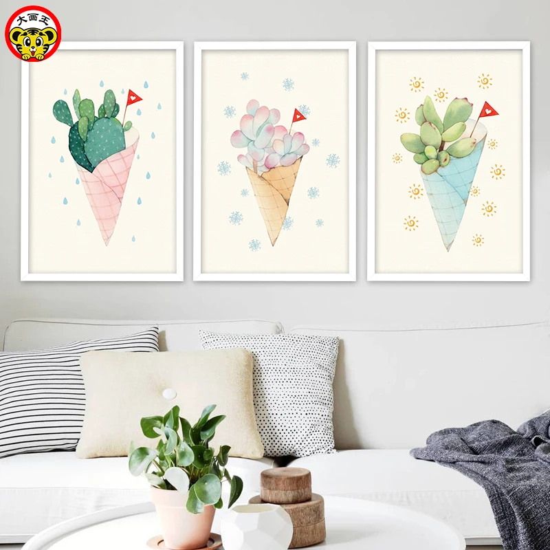 Домашний декор живописец Раскрашивание себя спальня картина маленькая свежее