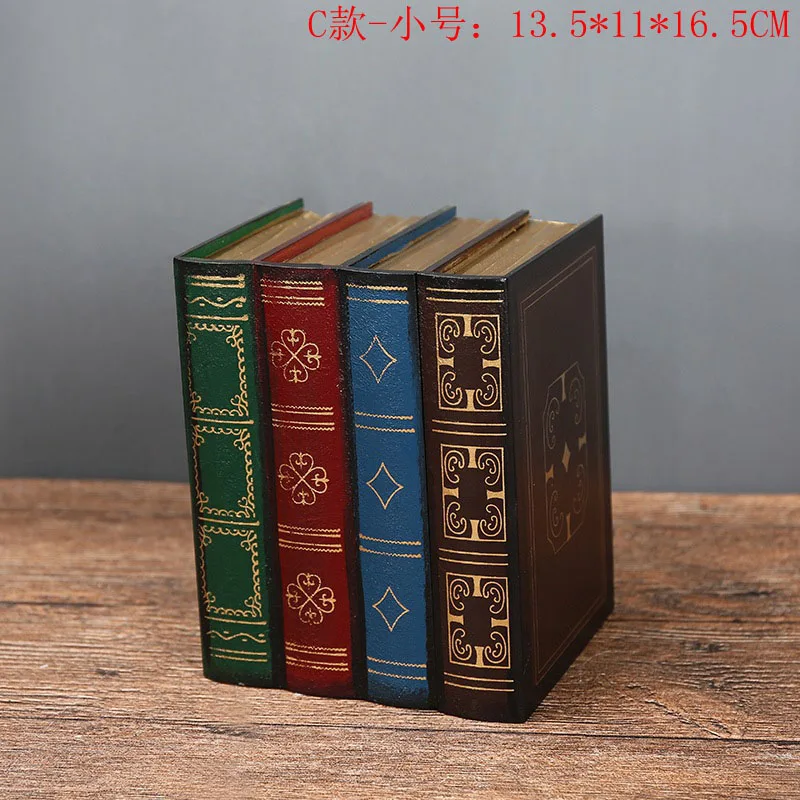 C Small Креативные винтажные деревянные книги форма шкатулка для украшений украшения ретро стол для хранения миниатюрные домашние рукодельные украшения подарки - Цвет: C Small