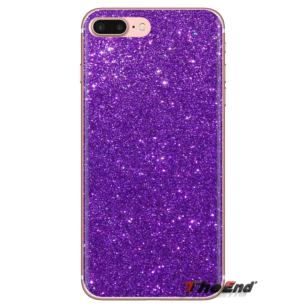 Красивые фиолетовые сверкающие блестки силиконовый чехол для телефона iPod Touch Apple