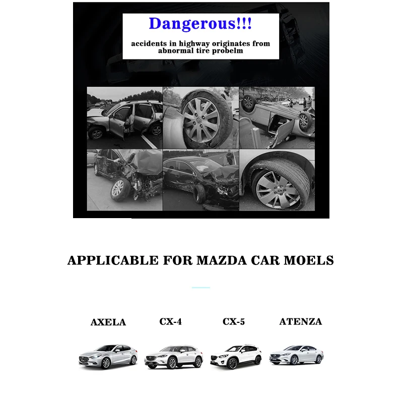 Cx-4 CX-5 Axela Atenza OBD TPMS система контроля давления в шинах в режиме реального времени интеллектуальный мониторинг OBD датчик охранная сигнализация