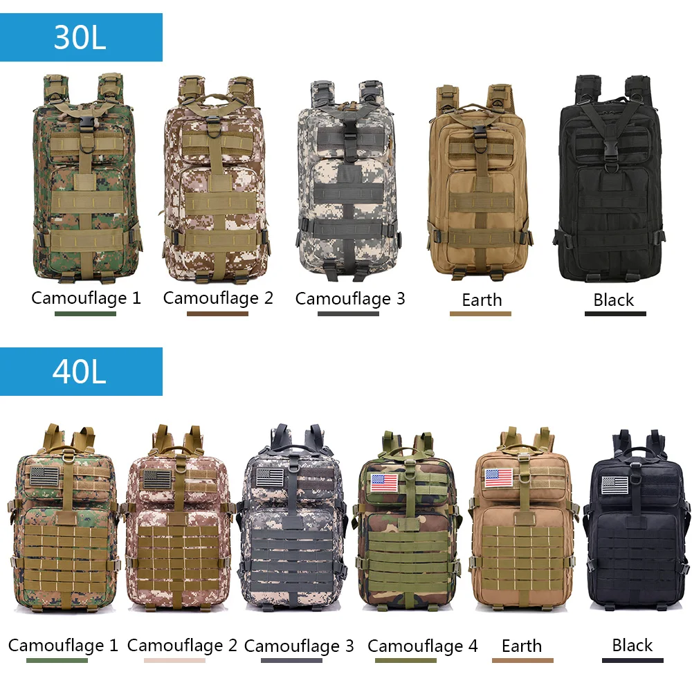 Lixada 30L/40L штурмовой пакет армейский Молл жук из сумки рюкзак для путешествий для походов на природе кемпинга охоты военные тактические сумки
