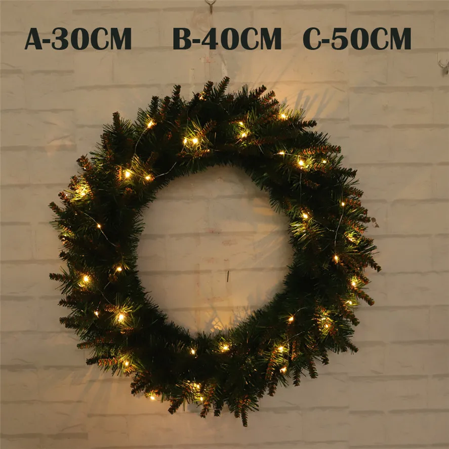 Висящий Рождественский венок 1 шт. 30/40/50 см DIY LED висящий Рождественское украшение