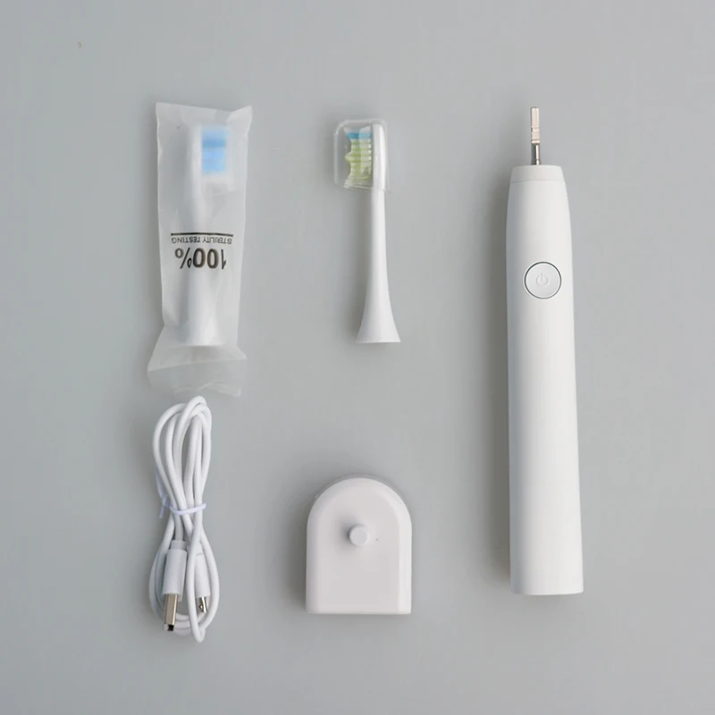 Ultrasonic Sonic Electric Toothbrush 5 Modes Rechargeable USB Charging IPX7 Waterproof 2pcs Heads for Adults Deep Clean