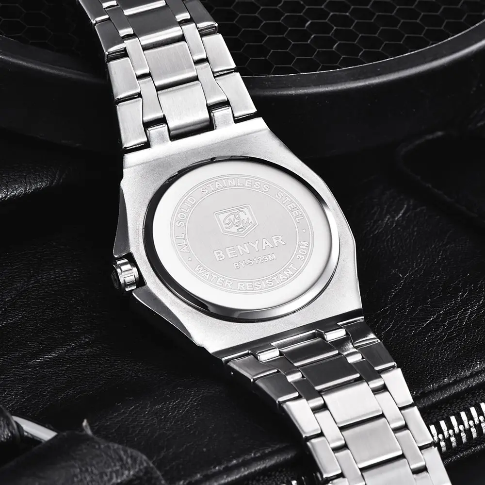 Модные стальные часы для мужчин люксовый бренд Бизнес водонепроницаемые