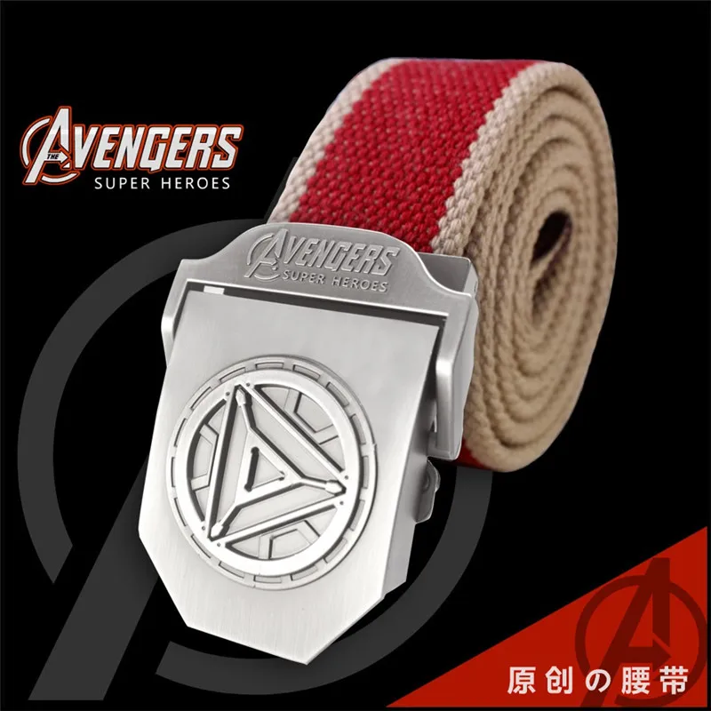 2019 hot the avengers endgame iron mancaptain americathor realm cosplay belt cartoon canvas buckle waist belt men belts free global shipping