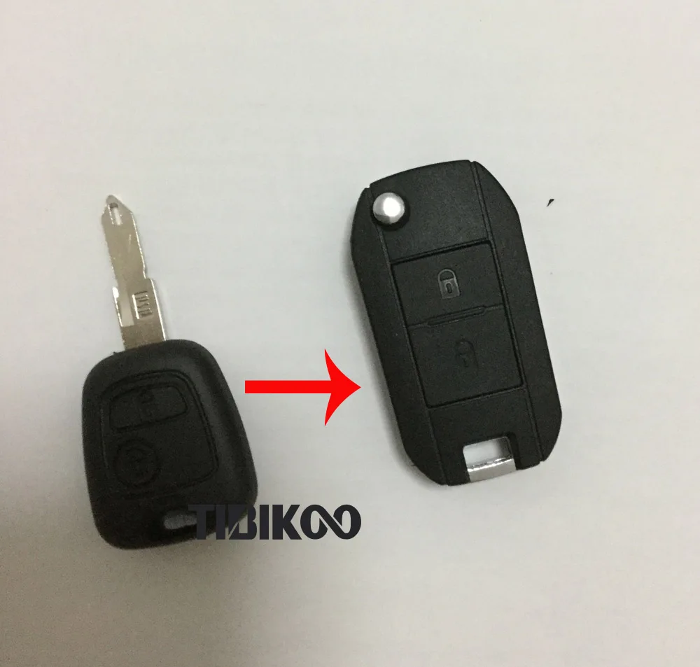 Модифицированный складной чехол для автомобильного ключа раскладушки Citroen C2