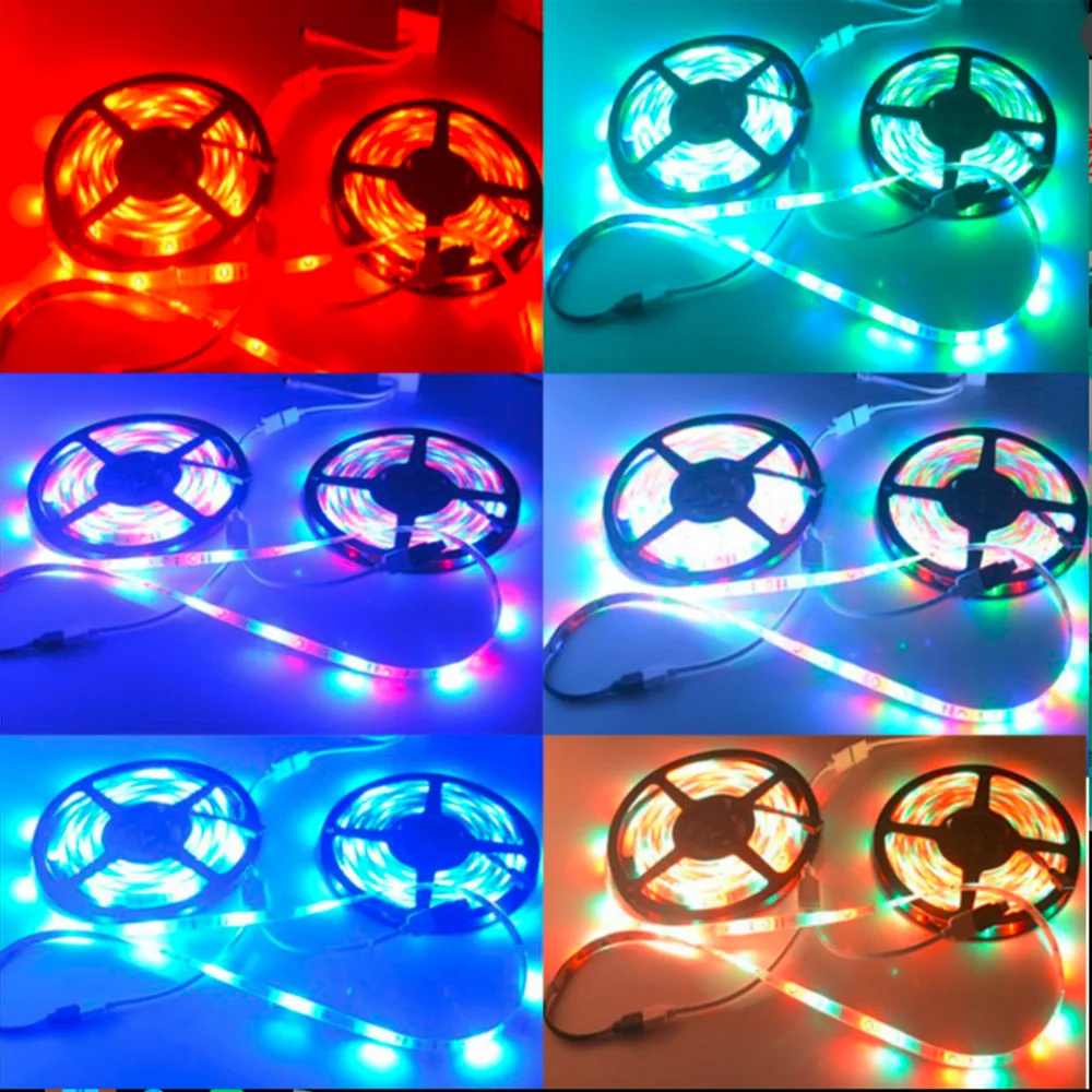 Топ продаж очень яркий, гибкий 3528 RGB не водонепроницаемый светодиодные ленты+ дистанционное управление домашнее садовое, Рождественское украшение свет