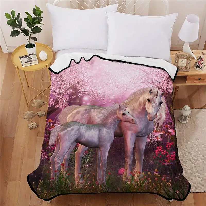 pink LOVINSUNSHINE мягкое пледы одеяло для девочек и мальчиков s для кровати детское одеяло с единорогом SC01 - Цвет: pink
