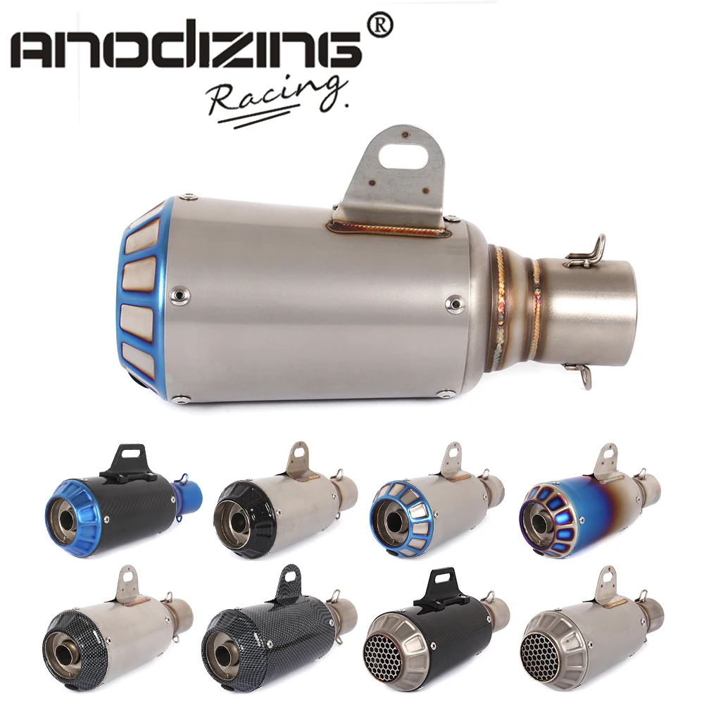 Универсальный мотоцикл углеродное волокно выхлопной вход 51 мм Escape выхлопные