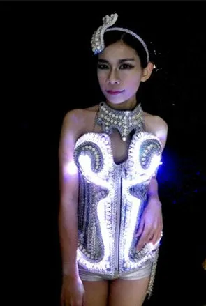 

Ballroom Led Costume Dress Clothes For Dancing Stage Show Bar Props Luminous Sexy Lady Party Dress