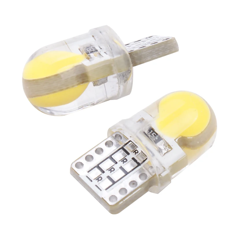10 шт. T10 w5w светодиодный 194 168 W5W COB 8 SMD 80 люмен силиконовый яркий светильник для