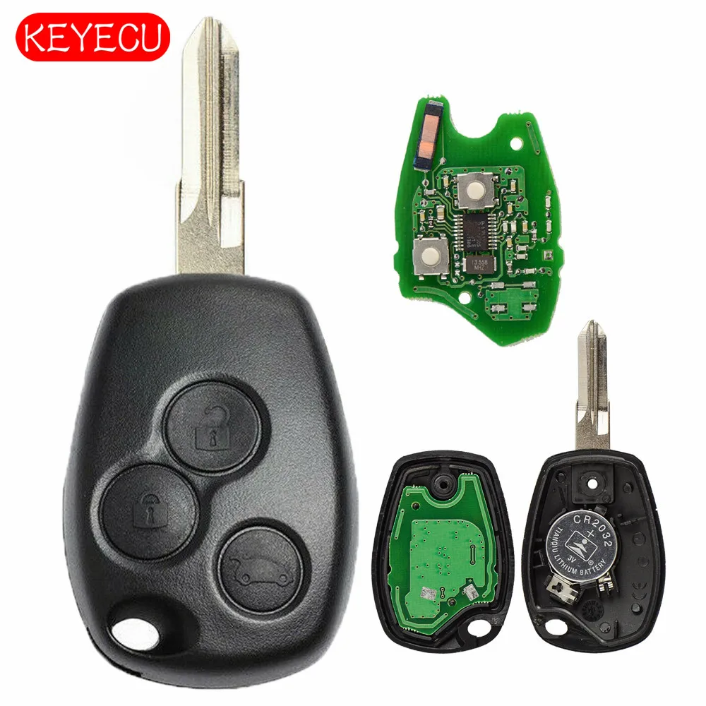 Keyecu дистанционный Автомобильный ключ 3 кнопки 433 МГц PCF7961M HITAG AES чип для Renault Logan II