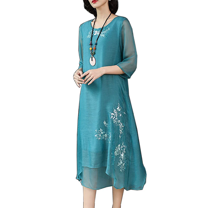 

New Arrivals 2019 summer Chiffon dress Fashion Casual Loose Floral print dress Elegant Female party dress Vestidos Plus Size