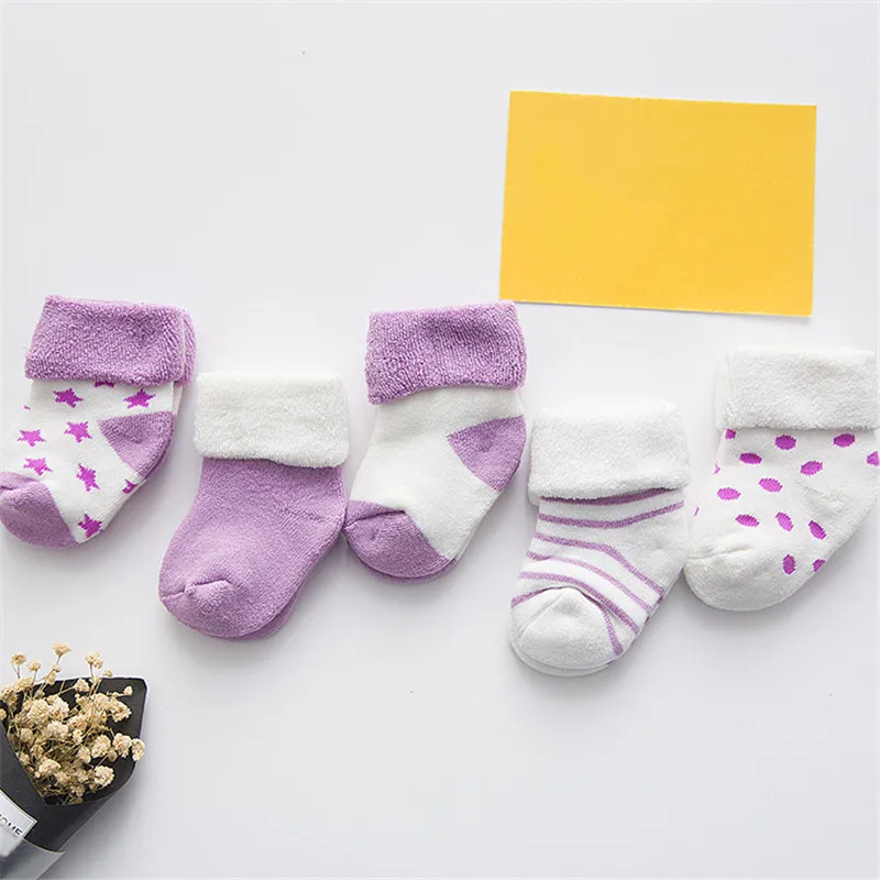 5 пара/лот детские носки сезон осень-зима толстые теплые махровые милые мужские и