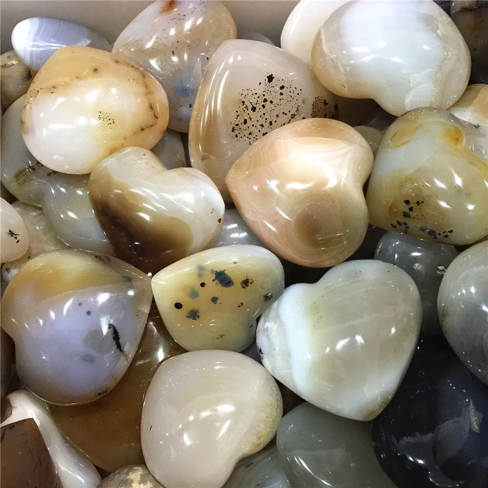 1 шт. натуральный агат сердце кристалл Love Stone Madagascar Ocean водный Агат Камень