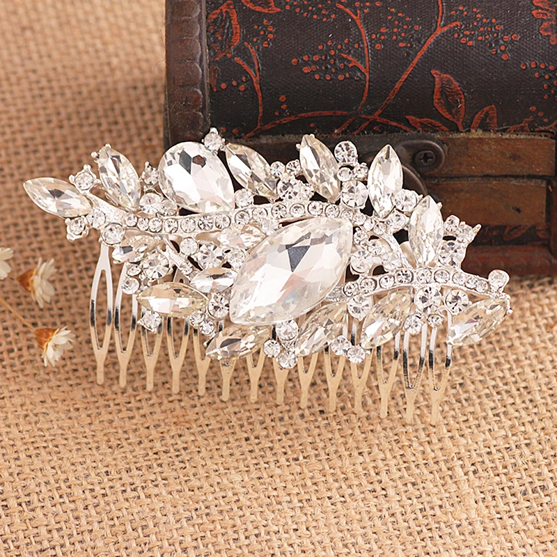 Красивая прическа невесты свадебные украшения brautschmuck невесты Кристальные танцы приятные аксессуары мода все-хрустальные листья расческа