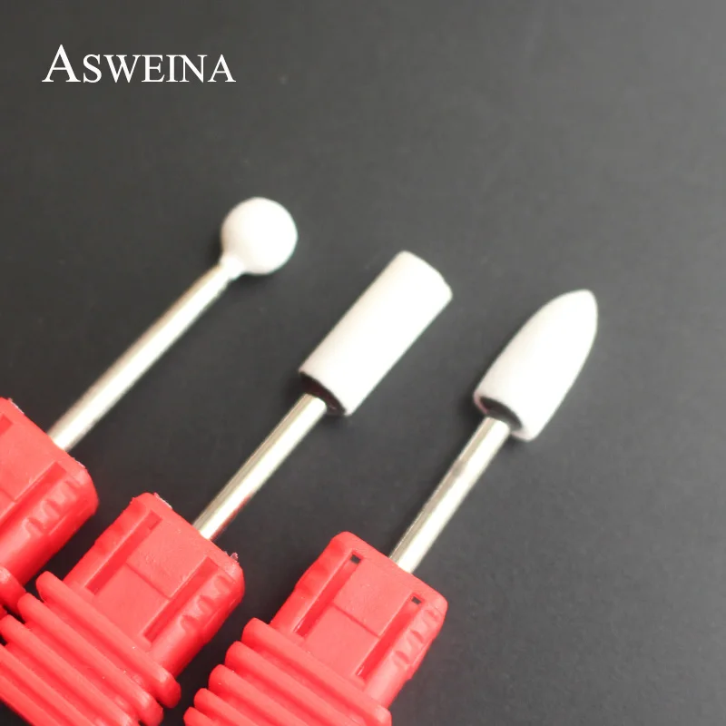 ASWEINA, 1 шт., белый цвет, керамический камень, сверло для ногтей, инструменты для дизайна ногтей, Электрический Маникюрный аппарат, аксессуары, резак, пилки для ногтей