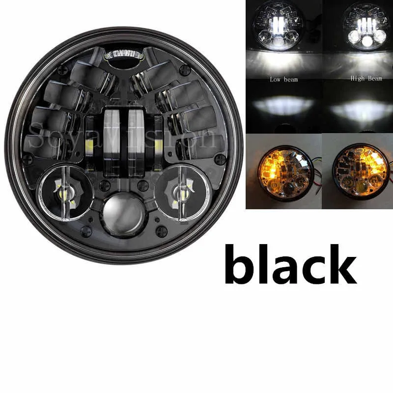 70W Black 5,7" светодиодные фары 5 3/4 дюймов проектор мото фары для harley sportster Dyna, Softail, супер Glide мотоцикл фары DRL - Цвет: 70W Black