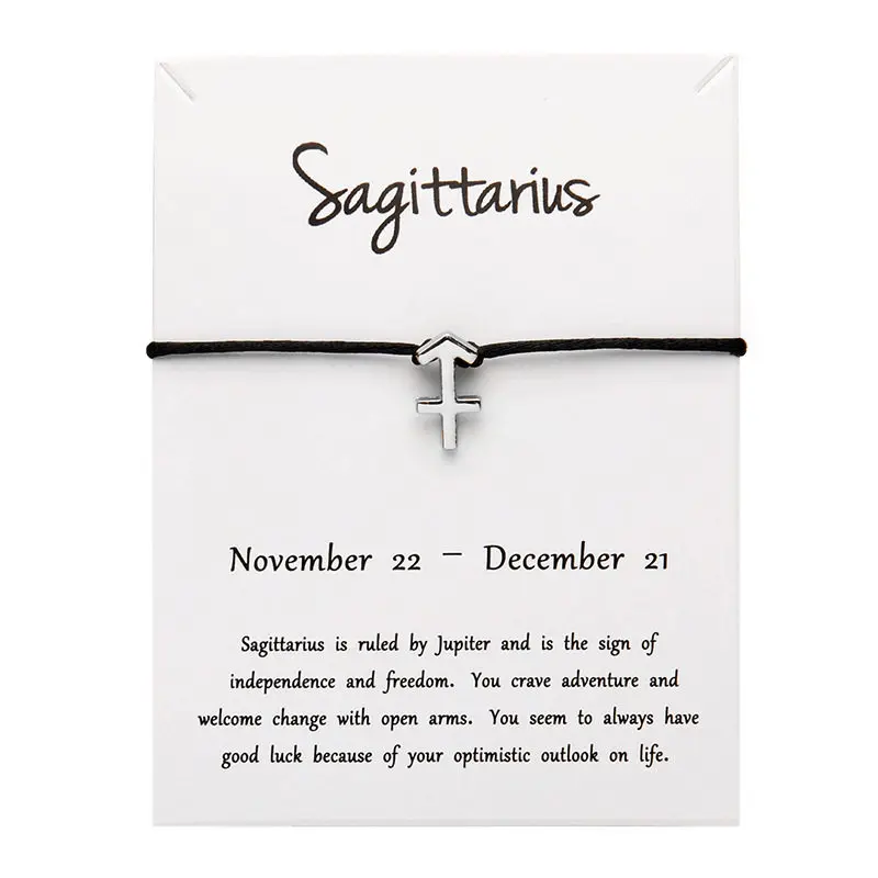 Мода белая карта 12 Созвездие Зодиака Стрелец ювелирные изделия счастливая