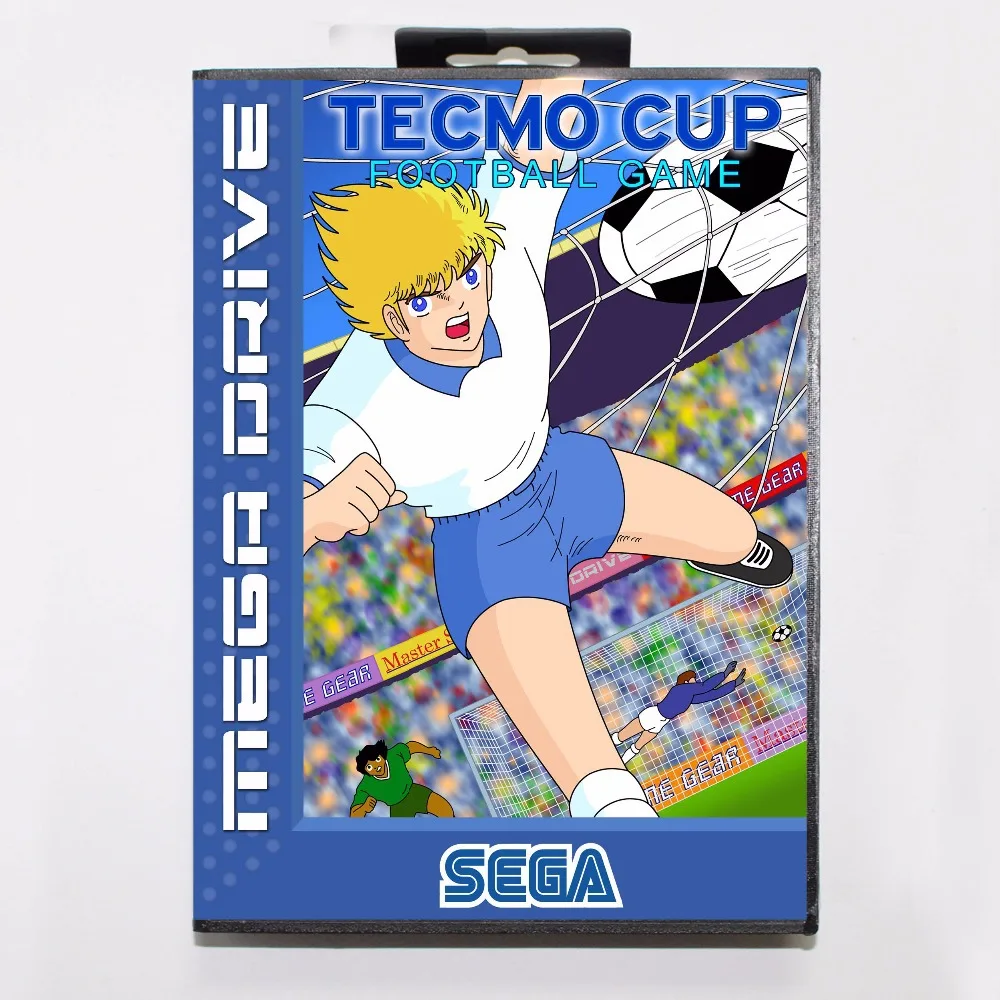 Tecmo чашки Футбол 16 бит MD карточная игра с коробку для Sega игры Mega Drive/ Genesis |