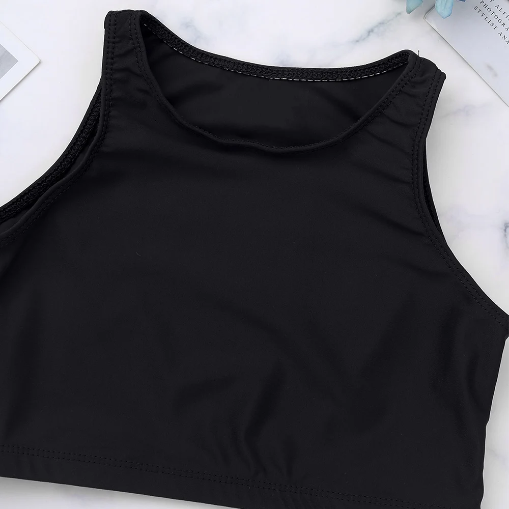 Детский укороченный топ IIXPIN для девочек танцевальные костюмы однотонные майки