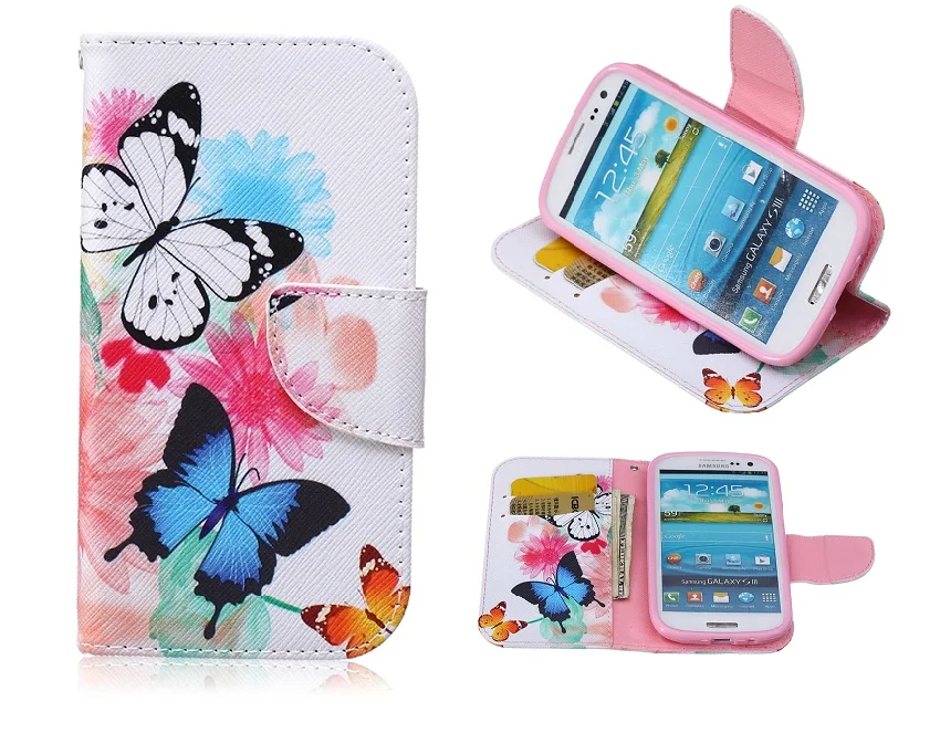 Роскошный модный дизайн кожаный чехол с держателем карты для Samsung Galaxy S3 S4 S5 S6 Edge