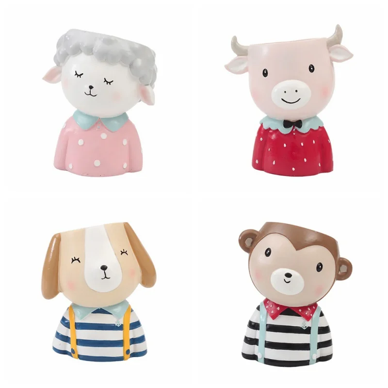 Креативные милые цветочные горшки с рисунками животных ранчо цветочный горшок