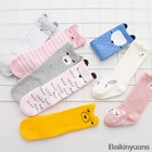 Гольфы для новорожденных детские носки для девочки, мальчика Нескользящие Гольфы с милым рисунком кота и лисы для новорожденных теплые длинные носки для малышей