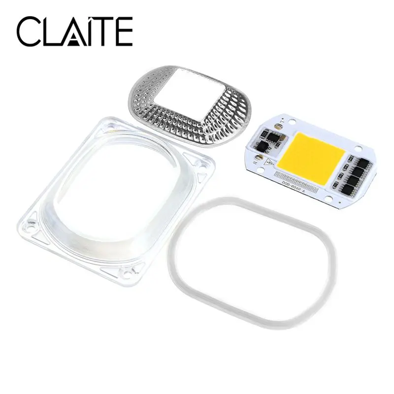 CLAITE Высокая мощность 50 Вт Белый/Теплый Белый LED COB свет чип с объективом для DIY