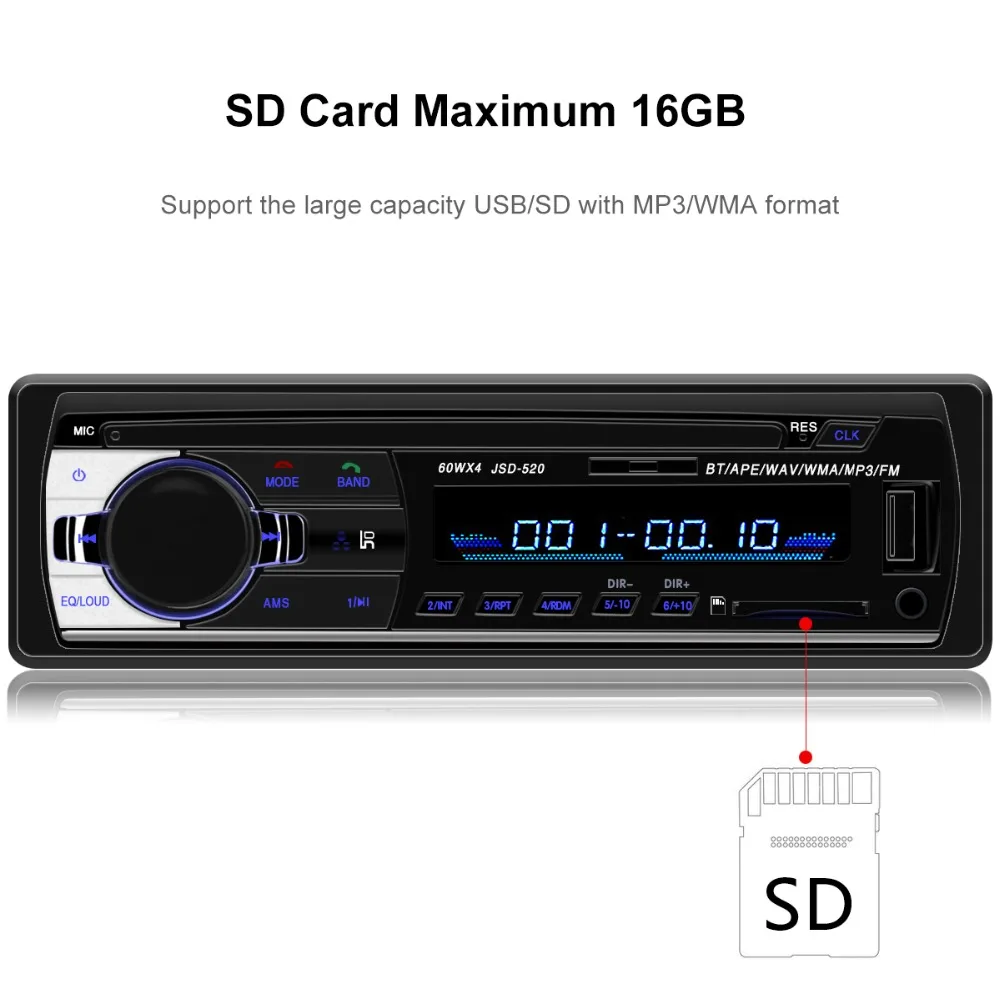 Автомагнитола 1 din 12 в Bluetooth V2.0 автомобильный аудио стерео In-dash 1 Din FM Aux вход приемник SD USB MP3 MMC WMA Автомагнитола