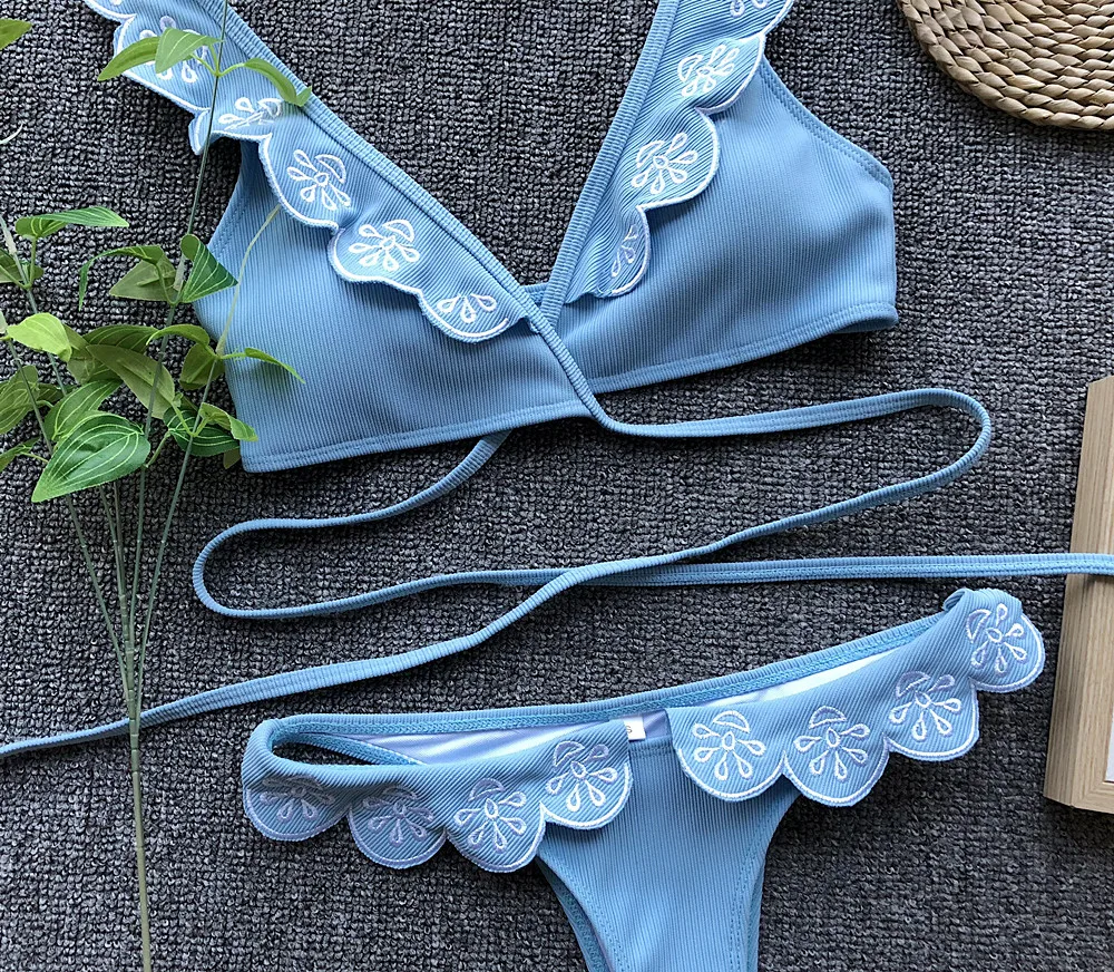 Купальник floylyn для девочек бикини с перекрестными ремешками и низкой талией