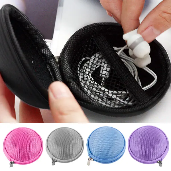 200 Pouches EVA Earphone Headphone bag Earbud Carrying Storage Bag Pouch Hard Case 5 Color
