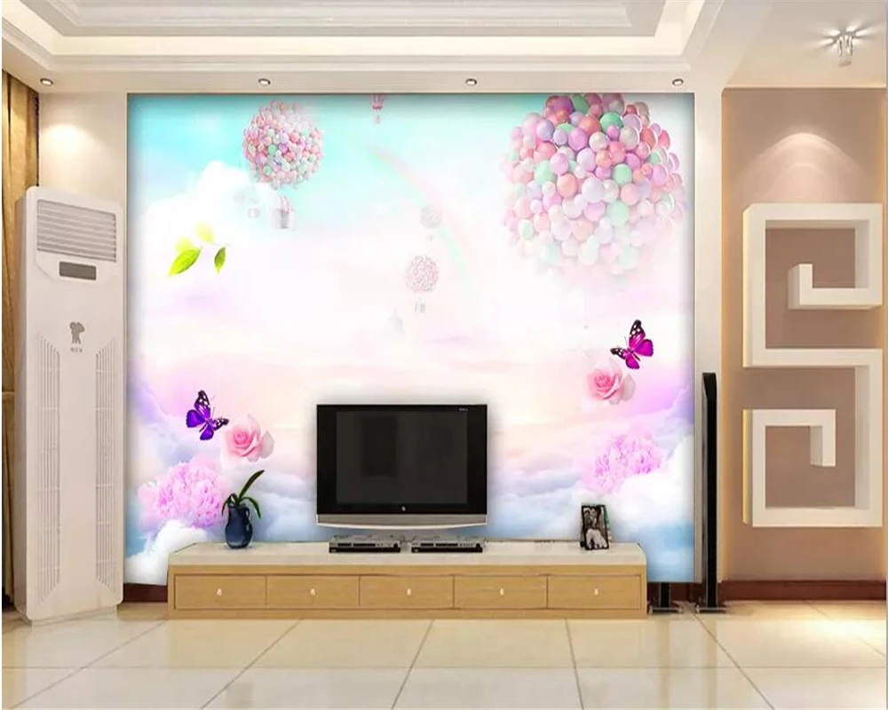 Фотообои beibehang на заказ 3D фотообои искусственное небо радуга воздушный шар фон