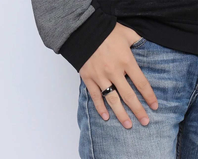 Яркие гладкие кольца из вольфрама для мужчин размер 8 мм высокое качество оптовая