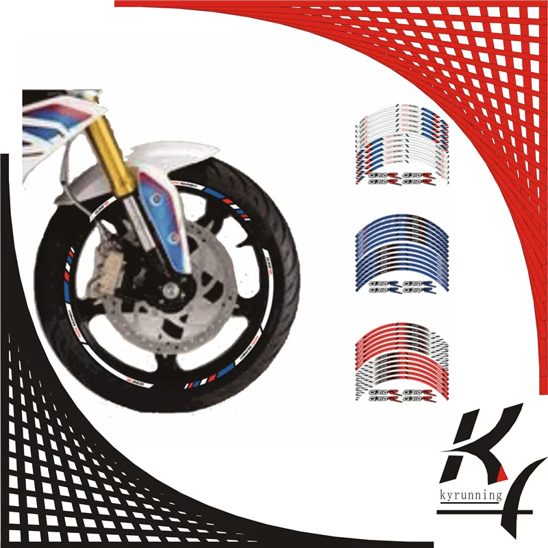 KYRUNNING 12 X толстый край внешний обод наклейки полоса колесные Подходит BMW G310R 17''