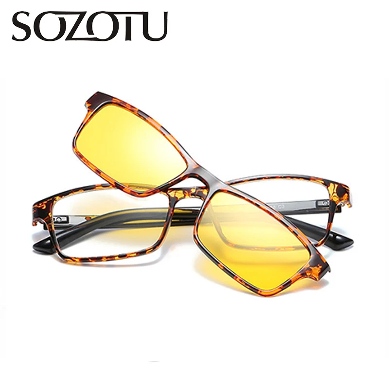 Optical Eyeglasses Frame Men Women Clip On Magnets Polarized Sunglasses Myopia Glasses Spectacle Frame For Male Female YQ127