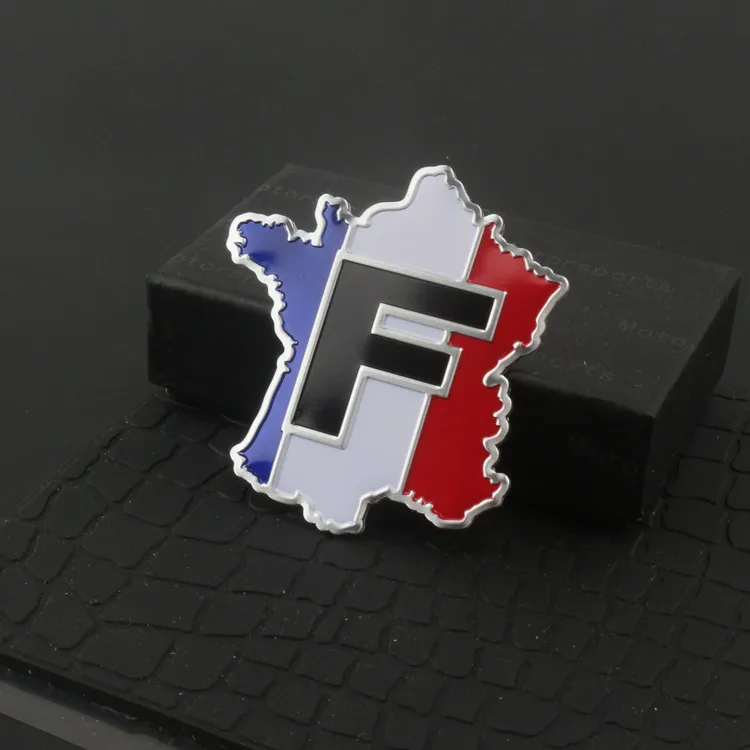 France flag 1 10 шт. Флаг Франции тонкая алюминиевая этикетка эмблема из хрома Стайлинг автомобиля Наклейка длинная квадратная панель неправильная для peugeot renault Citroen - Цвет: France flag 1