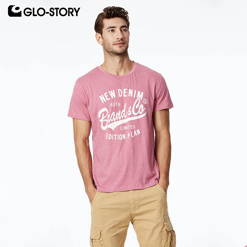 GLO-STORY мужские футболки с коротким рукавом базовые хлопковые стильные уличные