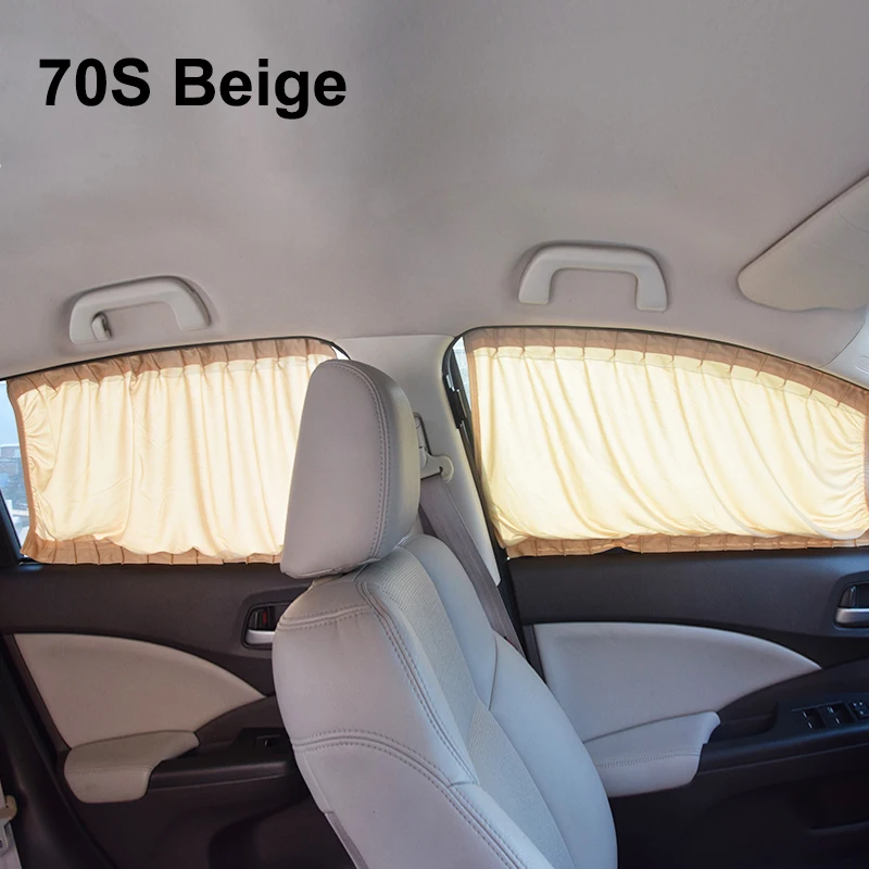 Beige 70S 1 комплект солнцезащитный козырек для боковых окон автомобиля, солнцезащитный козырек для автомобиля, эластичные жалюзи, чехол на заднее лобовое стекло, УФ Защита от солнца, автомобильные аксессуары - Цвет: Beige 70S