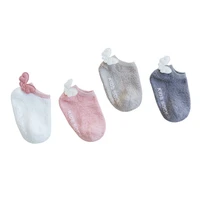 baby anti slip socks newborn baby socks for girls coral fleece angel wings short floor socks solid infant clothing accessories
