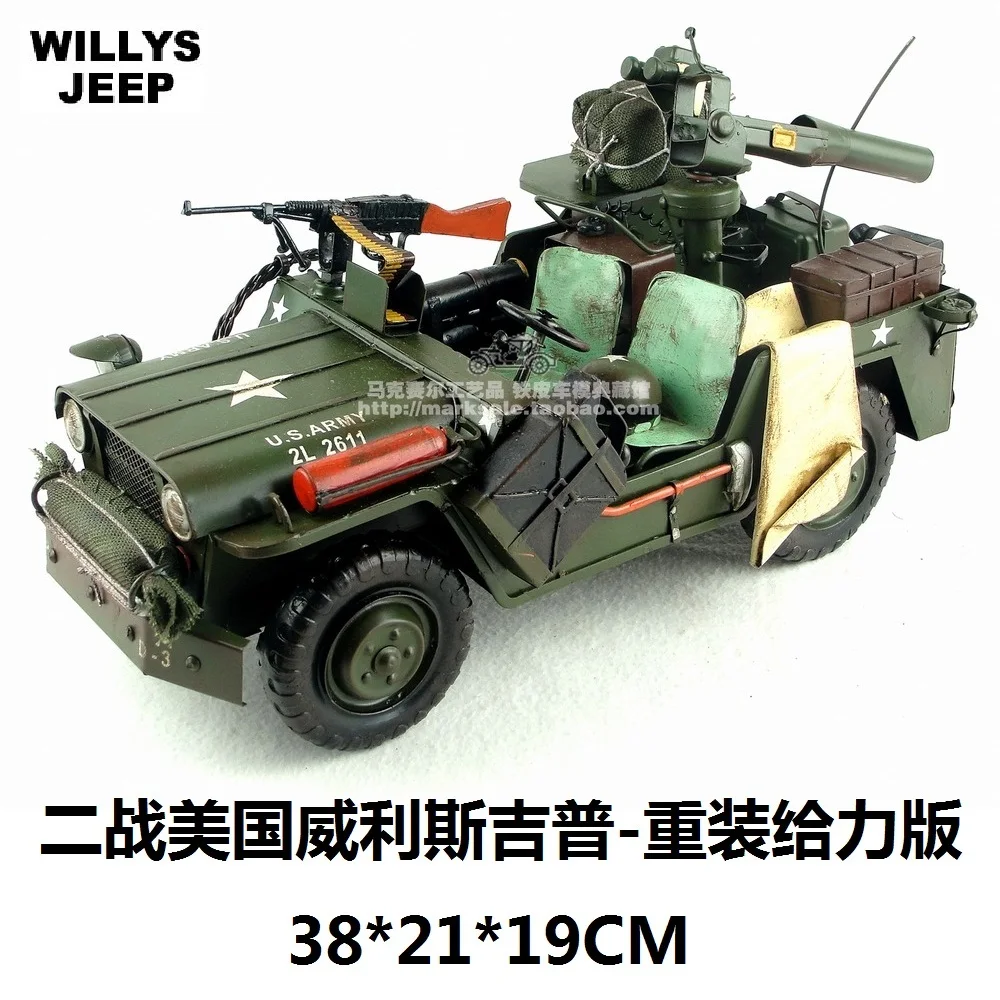 

Hot Classic Retro The United States in World War II Willis Jeep Model Creative Best Gift Home Bar Decoration