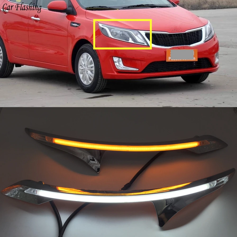 2 шт. светодиодный светильник дневного света желтое реле сигнала поворота