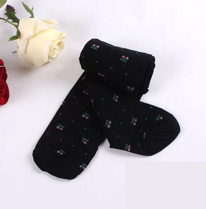 2017 весенние и осенние колготки для девочек с бархатным рисунком вишни детские